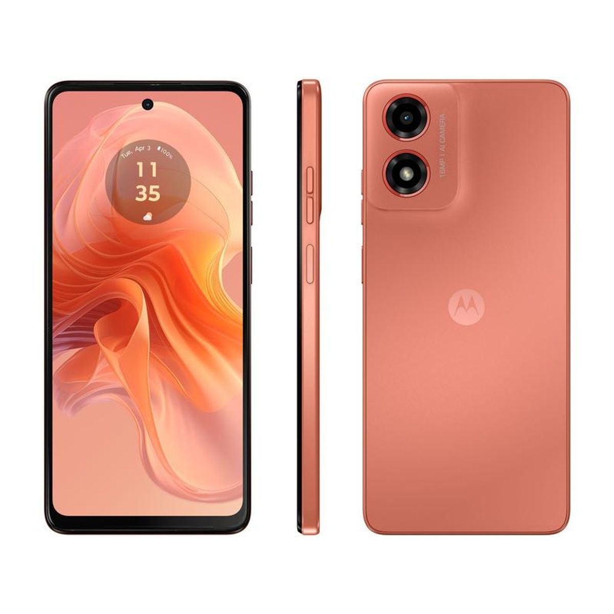 Smartphone Motorola Moto G04 128GB Coral 4GB + 4GB RAM Boost 6,6" Câm. 16MP + Selfie 5MP Dual Chip