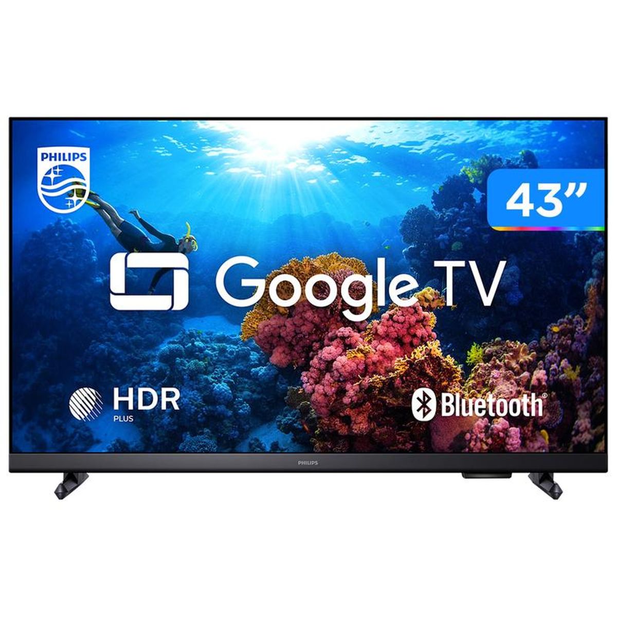 Smart TV 43" Philips Full HD DLED 43PFG6918/78 60Hz Google TV Quad Core Google Assistente 3 HDM
