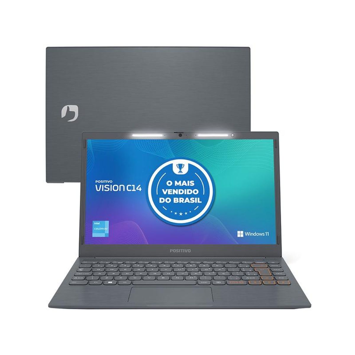Notebook Positivo Vision C14 Lumina Bar Intel Celeron 4GB 128GB eMMC 14” HD Windows 11 Microsoft 365
