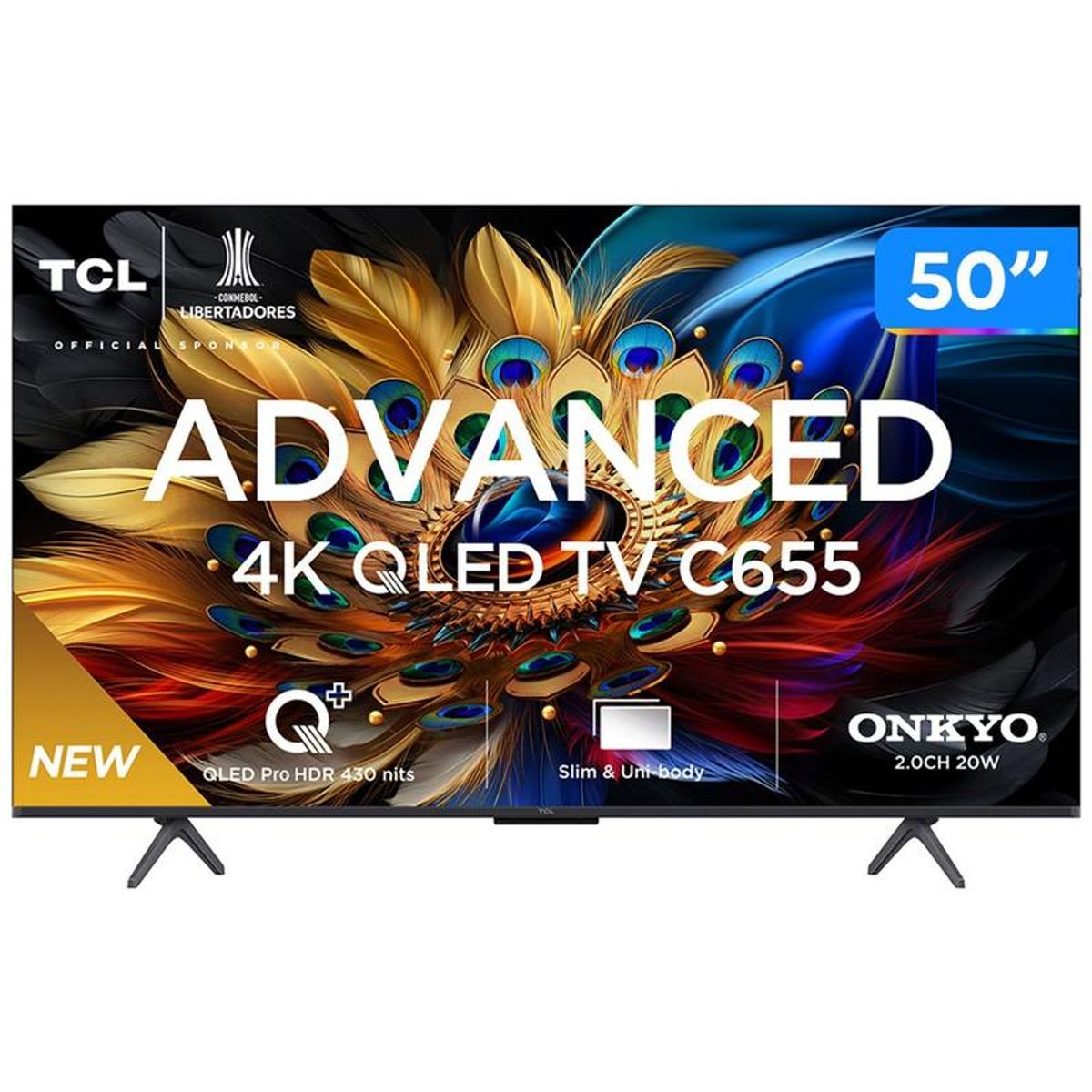Smart TV 50” 4K UHD QLED TCL 50C655 Wi-Fi