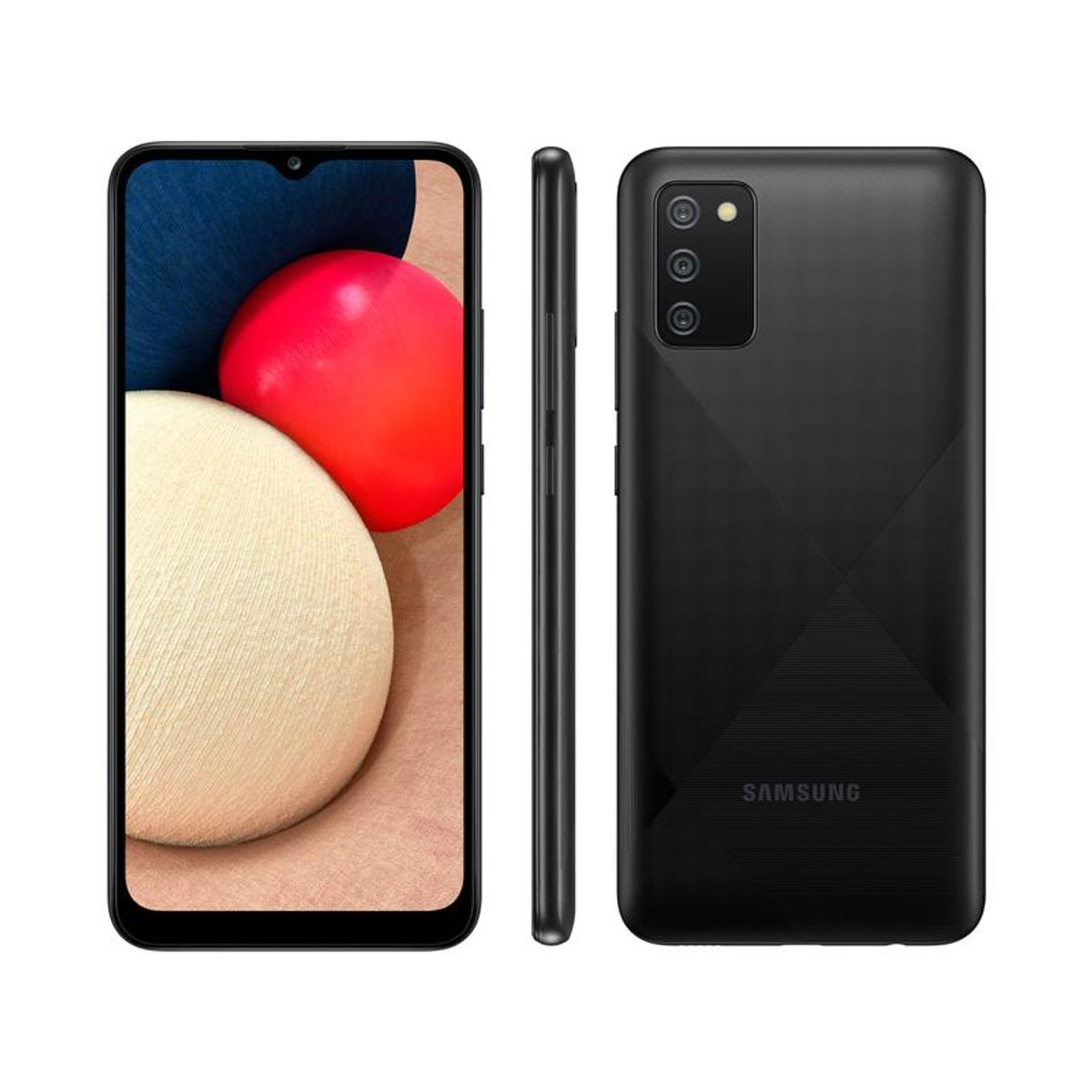 Smartphone Samsung Galaxy A02s 32GB Preto 4G - Octa-Core 3GB RAM 6,5” Câm. Tripla + Selfie 5MP
