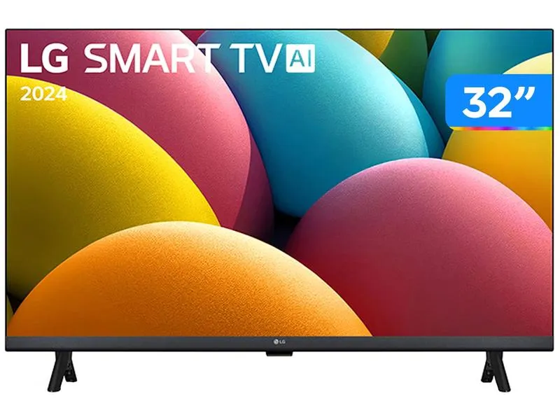 Smart TV 32" LG HD LCD 32LR600BPSA com Alexa 2 HDMI 1.4 USB