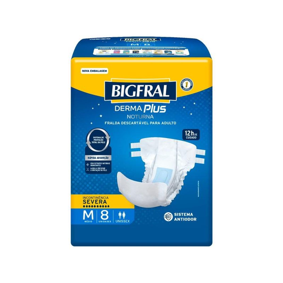 Fralda Geriátrica Bigfral M Noturna Derma Plus