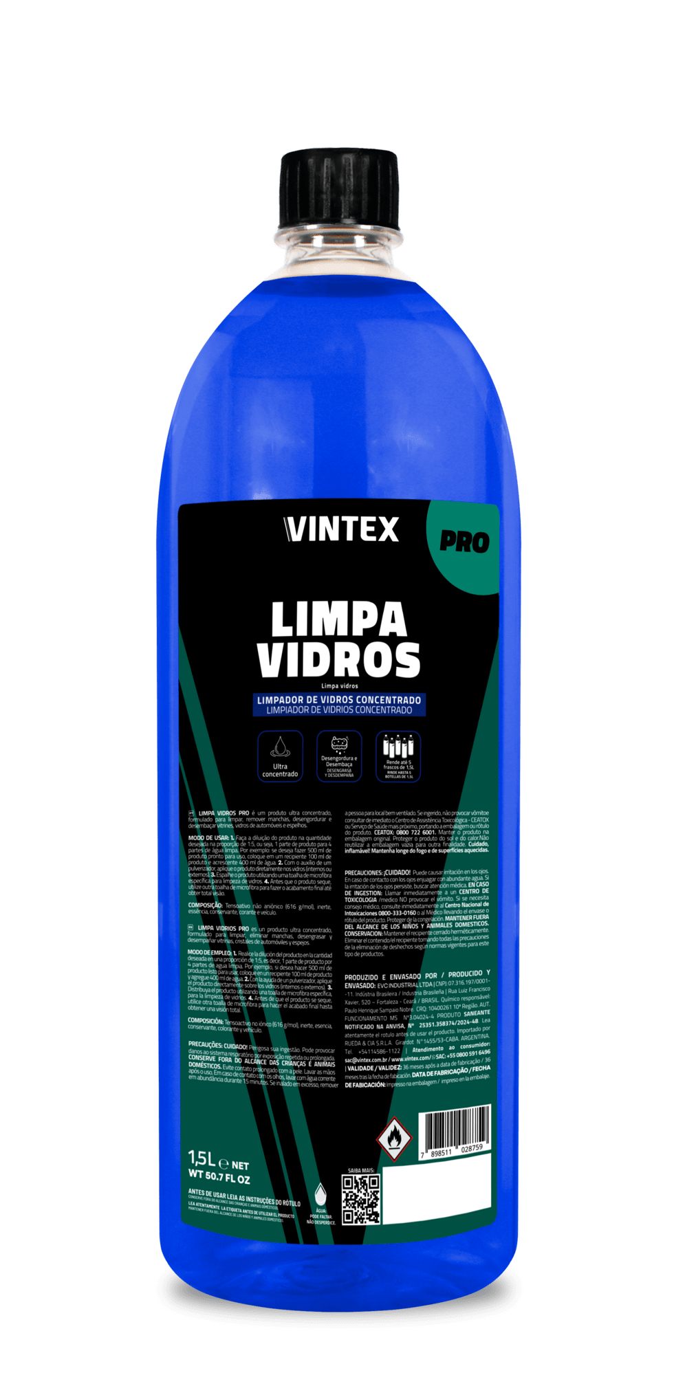 Limpa Vidros Pro Vintex 1,5L